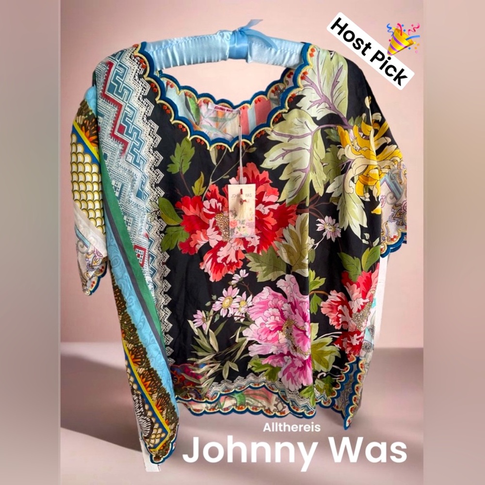 🎉HP NWT Johnny Was Silk top